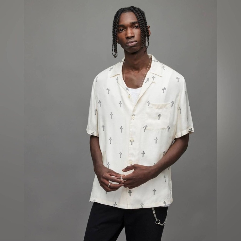 All Saints White Casual Button Down Shirt